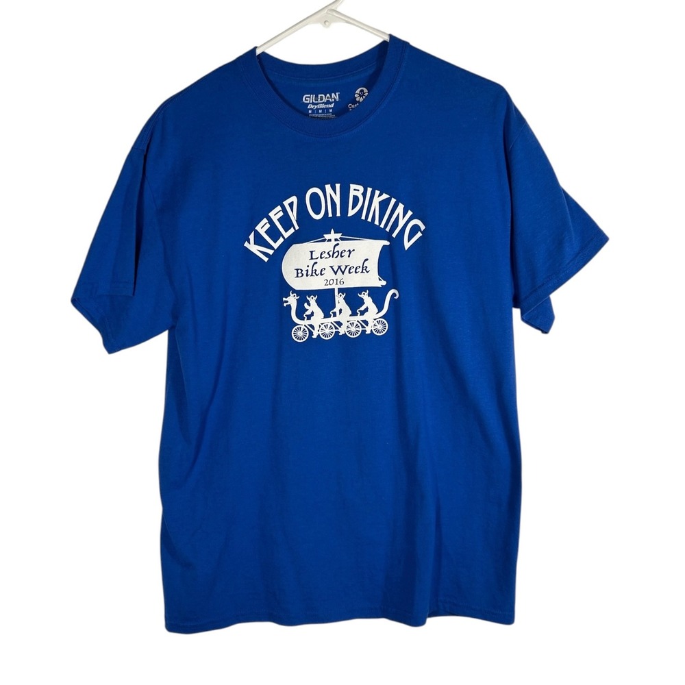 Gildan DryBlend Mens Medium Blue Lesher Bike Week 2016 Keep On Biking T-Shirt